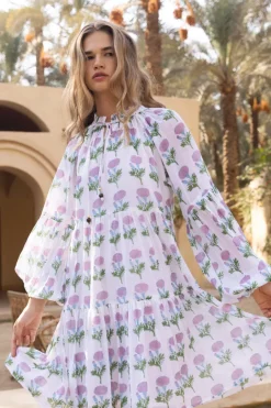 Oliphant Short & Mini Dresses|Dresses>Balloon Sleeve Short- Bloom Lilac