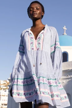 Oliphant Short & Mini Dresses|Dresses>Balloon Sleeve Short- Jungi Blue