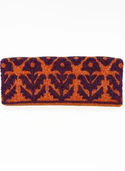 Oliphant Accessories|Bags>Beaded Clutch- Marigold Orange