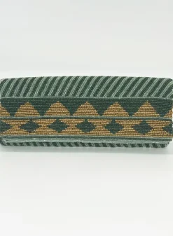 Oliphant Accessories|Bags>Beaded Clutch- Mezcal Green Gold