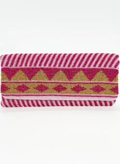 Oliphant Accessories|Bags>Beaded Clutch- Mezcal Pink Gold