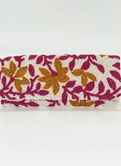 Oliphant Accessories|Bags>Beaded Clutch- Mondavi Orange