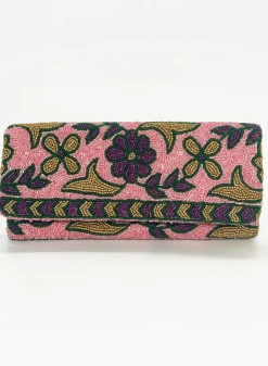 Oliphant Accessories|Bags>Beaded Clutch- Regent Pink Gold