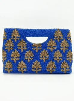 Oliphant Accessories|Bags>Beaded Handbag- Fern Blue