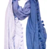 Oliphant Accessories|Scarves>Blue Ombre Tassel Scarf
