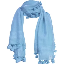 Oliphant Accessories|Scarves>Blue Tassel Scarf