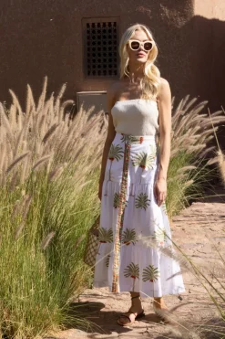 Oliphant Skirts|Dresses>Button Front Skirt- Canary Green