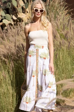 Oliphant Skirts|Dresses>Button Front Skirt- Canary Green