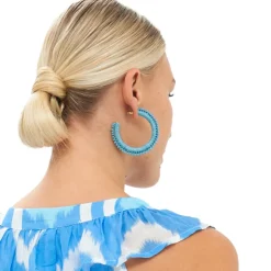 Oliphant Accessories|Earrings>Cabana Hoops- Turquoise