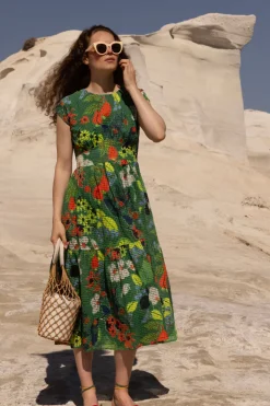Oliphant Midis|Dresses>Cap Sleeve Midi- Sutton Green
