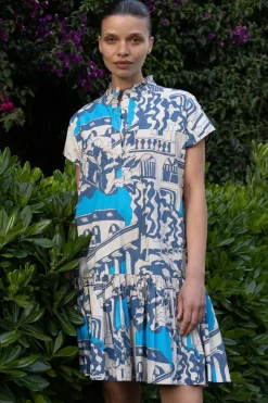 Oliphant Short & Mini Dresses|Dresses>Cap Sleeve Mini- Roma Blue