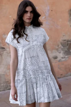 Oliphant Short & Mini Dresses|Dresses>Cap Sleeve Mini- Roma White