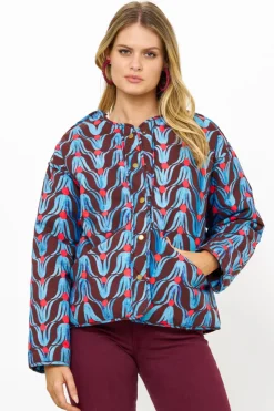 Oliphant Outerwear|Tops>Crewneck Puffer- Tulip Red