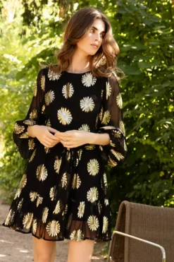 Oliphant Short & Mini Dresses>Flirty Short Dress- Peony Black