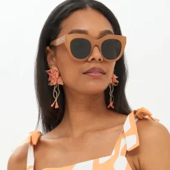 Oliphant Accessories|Earrings>Jardin Earrings- Coral