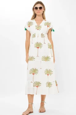 Oliphant Dresses>Kaftan Midi- Canary Green