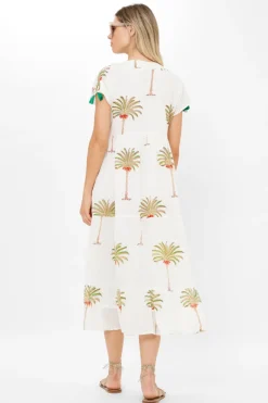 Oliphant Dresses>Kaftan Midi- Canary Green