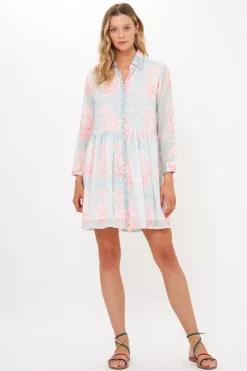 Oliphant Short & Mini Dresses|Dresses>Long Sleeve Shirt Dress Mini- Samode Green