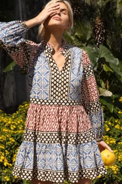 Oliphant Short & Mini Dresses>Long Sleeve Yoke Dress- Sultan Black