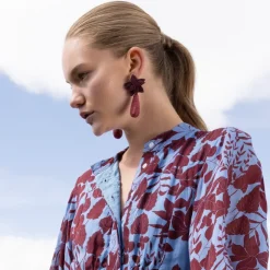 Oliphant Accessories|Earrings>Marbella Earrings- Wine