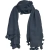 Oliphant Accessories|Scarves>Navy Tassel Scarf