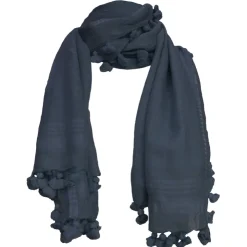 Oliphant Accessories|Scarves>Navy Tassel Scarf