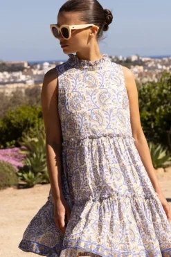 Oliphant Short & Mini Dresses|Dresses>Ruffle Tiered Short- Marseille Blue