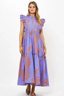 Oliphant Maxis>Scallop Pintuck Maxi- Haring Peri