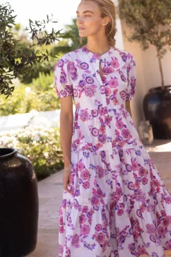 Oliphant Midis|Dresses>Scoop Tiered Midi- Pretoria Pink