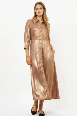 Oliphant Maxis>Shirt Dress Maxi- Cairo Gold