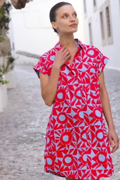 Oliphant Short & Mini Dresses|Dresses>Shirt Dress Mini- Eclipse Red