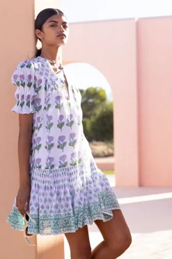 Oliphant Short & Mini Dresses|Dresses>Smocked Drop Mini- Bloom Lilac