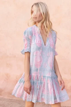Oliphant Short & Mini Dresses|Dresses>Smocked Drop Mini- Samode Green