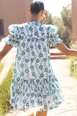 Oliphant Short & Mini Dresses|Dresses>Smocked Drop Mini- Toscana Green