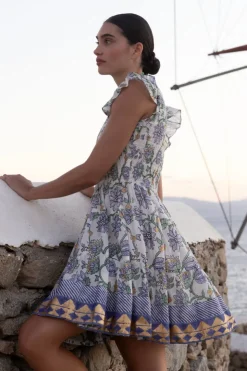 Oliphant Short & Mini Dresses|Dresses>Smocked Flirty Short- Presidio Blue
