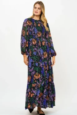Oliphant Maxis>Smocked Top Maxi- Turin Peri