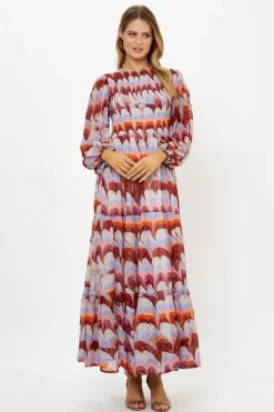 Oliphant Maxis>Smocked Top Maxi- Venice Cognac