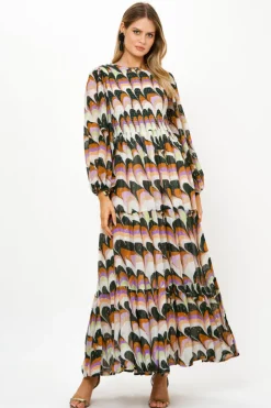 Oliphant Maxis>Smocked Top Maxi- Venice Lime