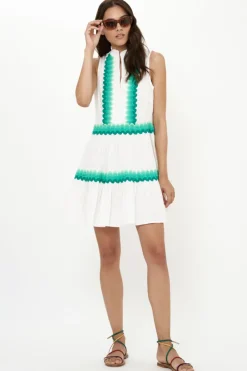 Oliphant Short & Mini Dresses|Dresses>Yoke Dress- Pacifica Aqua