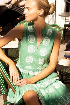 Oliphant Short & Mini Dresses|Dresses>Yoke Dress- Soleil Sage